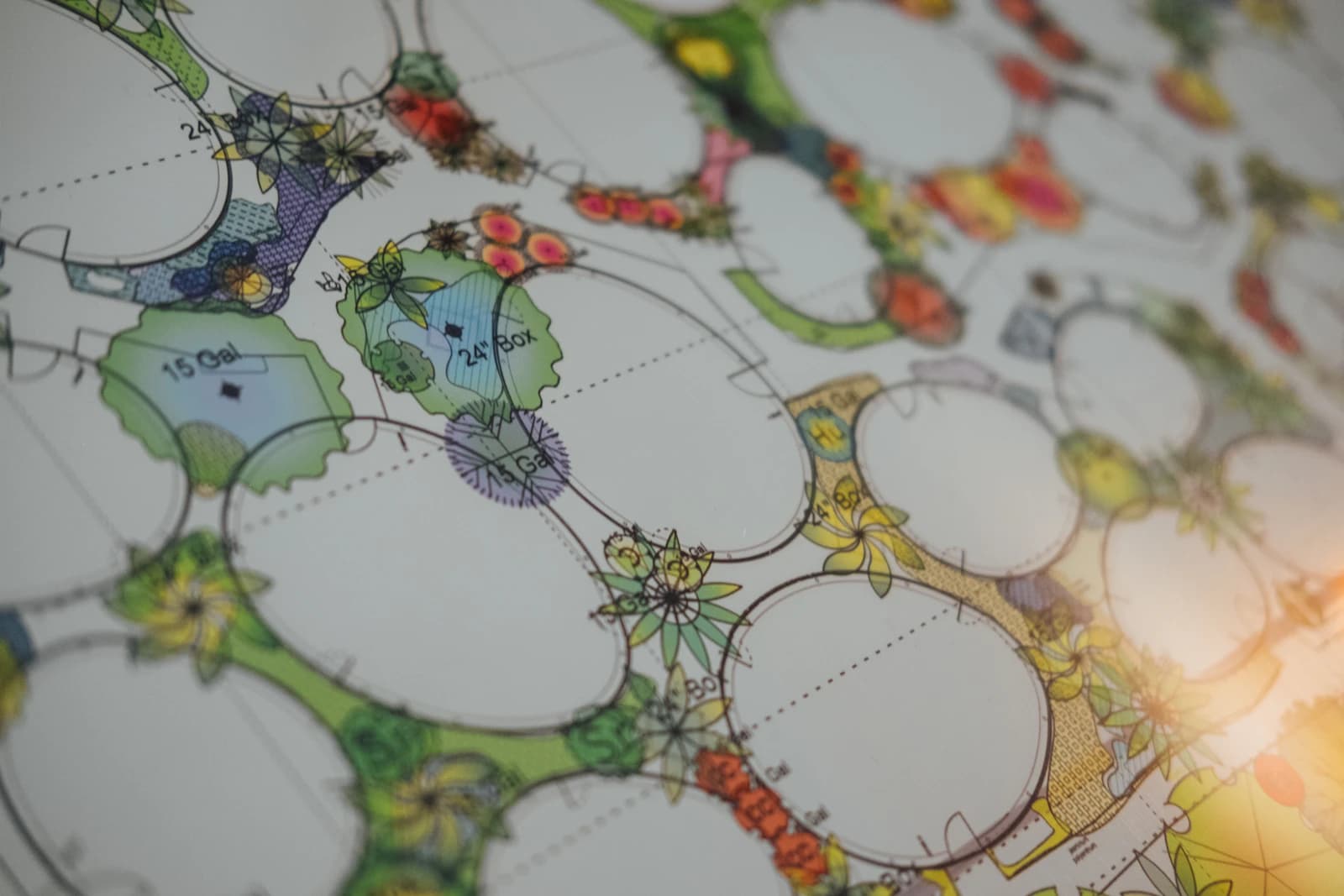 Tuinontwerp en offerte met btw-tarief op een tafel